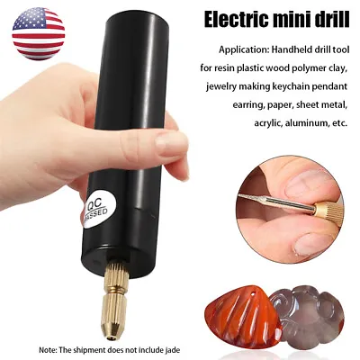 Mini Electric Hand Drill USB Jewelry Drill Set DIY Jewelry Craft Making Tool US • $11.98