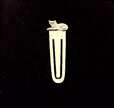 £22.99 • Buy Sterling Silver Cat Miniature Bookmark Desk Paper Clip Thank You Teachers Gift