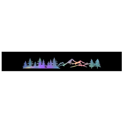 Banner Sticker Vinyl Decal Tree Mountain Graphics Laser For Car Front Windshield • $12.59