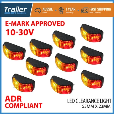 $55 • Buy 10 X Led Clearance Lights Side Marker Lamp Red Amber Trailer Truck Caravan Light