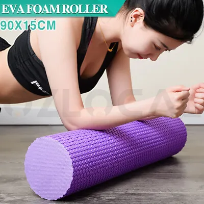 90cm EVA Yoga Foam Roller Physio Back Training GYM Back Exercise Massage Pilate • $26.99