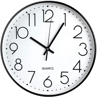 TOHOOYO Wall Clock 12 ''Non-ticking Silent Quartz Decorative Clocks Modern • £16.55