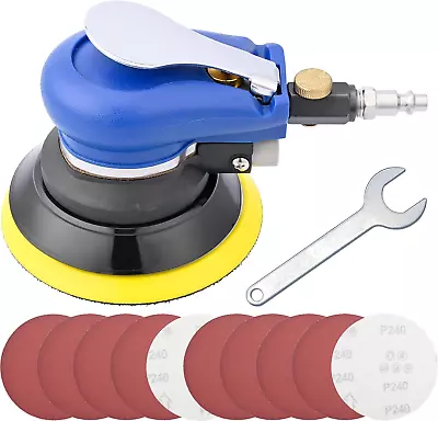 5 Inch Air Random Orbital Sander Pneumatic Palm Sander Tool With 10 Pcs  • $44.98