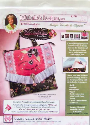 Michelle's Designs  LOVES ME LOVES ME NOT TRAVEL BAG  Sewing PATTERN #3579 + CD • $14.75