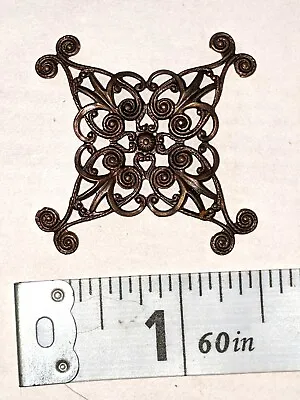 Vintaj Brass Jewelry Finding Diamond Shaped Swirl Filigree  • $6