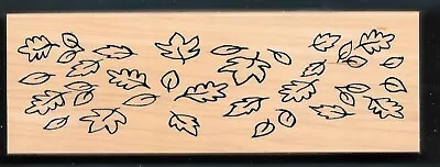 XL FALL TREE LEAVES BORDER Maple Oak Great Impressions H158 X-LARGE RUBBER STAMP • $14.99