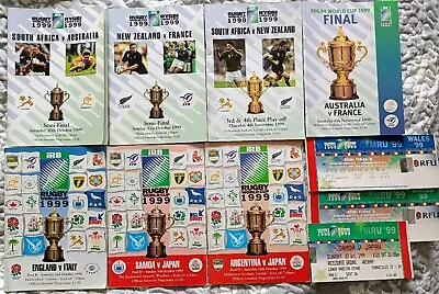 £9.99 • Buy 1999 Rugby World Cup Programmes (7) Plus Tickets, Semi Final & Final