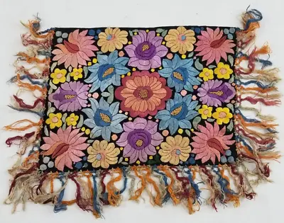 Vintage Hungarian Beautiful Color Matyo Hand Embroidered Table Cover Mat 39x30cm • $126.30