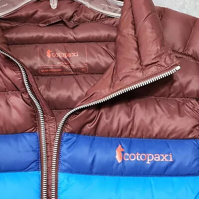 COTOPAXI Mens Fuego Vest 800 Fill Down Puffer Spice Stripe Orange Small NWT $165 • $89.88