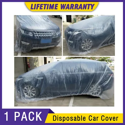 Clear Plastic Temporary Universal Disposable Car Cover Rain Dust Garage 1 PACK • $7.90