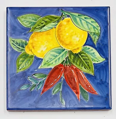 Vietri Pottery - 6’’ X 6’’ Lemon Tile Made By Hand In Italy • $39.99