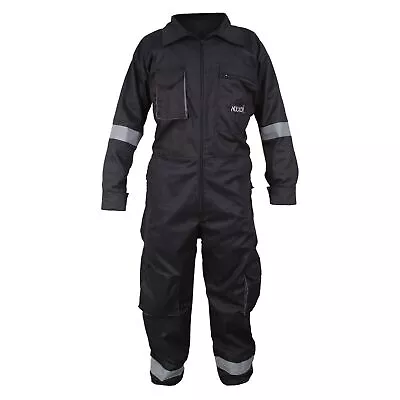Black Work Wear Men's Overalls Boiler Suit Coveralls Mechanics Protective • $38.99