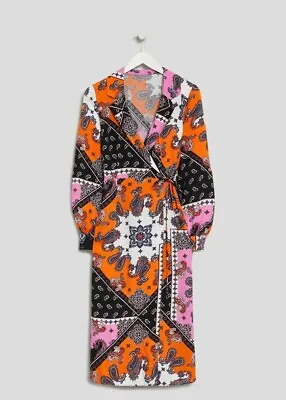 Matalan Papaya Wrap Print Dress Worn Once STUNNING Size 8 • £1.99