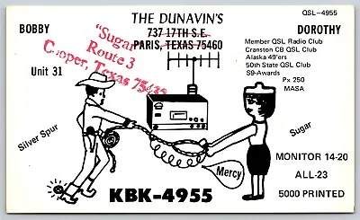 QSL CB Ham Radio Card KBK-4955 Cooper Texas • $4.99