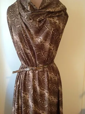 £12 • Buy Dressmaking Fabric Cotton Jersey Olive Snakeskin Design 3   Metres