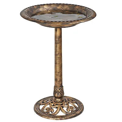 28  Vintage Birdbath Height Pedestal Durable Bird Bath Yard Garden Decor • $26.58