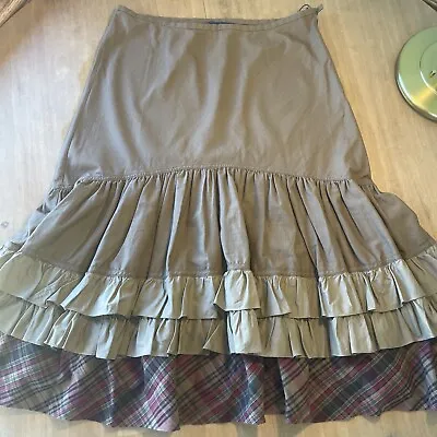 117 Ralph Lauren Vintage Petticoat Tiered Cotton Skirt Plain Trim 10/M • $89