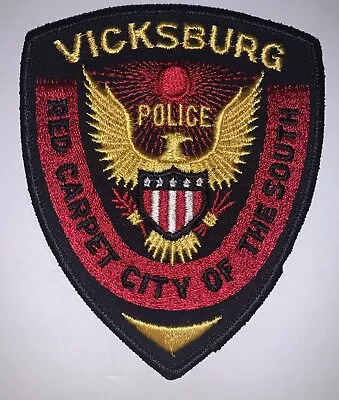 VICKSBURG MISSISSIPPI MS POLICE SHOULDER PATCH RED CARPET CITY Of The SOUTH • $3.79