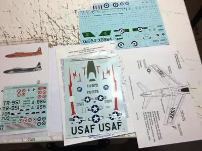 -Shooting Stars & F86D Sabre DECALS For 1/48 Aircraft Model Kits Joblot • £19.76