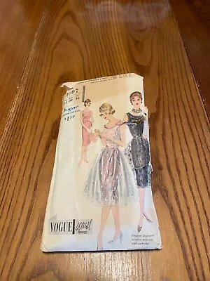 VTG 1950's Special Design VOGUE Slim Dress W/See Through Pinafore Pattern • $65