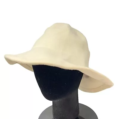 Betmar New York Saks Fifth Avenue Women's Floppy Wide Brim Cream Hat Wool Retro • $21.95