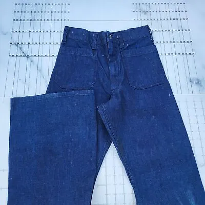 Vintage Navdungaree Bell Bottom Jeans Size 28x30 Made In USA Blue Cone Seafarer • $90.53