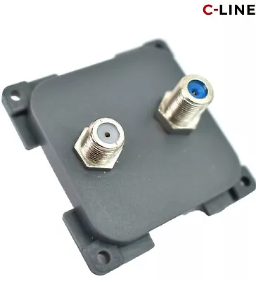 £12.95 • Buy C-Line Twin Satellite Socket Caravan Motorhome Camper Grey PO258