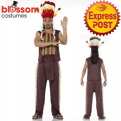 CA1497 Indian Chief American Mens Village People Fancy Party Costume Headdress • $34.79