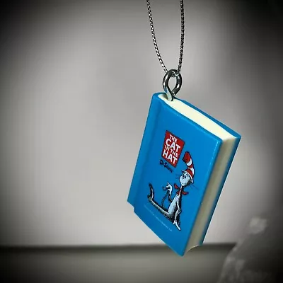 1.5  MINI DR SEUSS BOOK ORNAMENT Christmas Gift THE CAT IN THE HAT Shatterproof! • $7.99