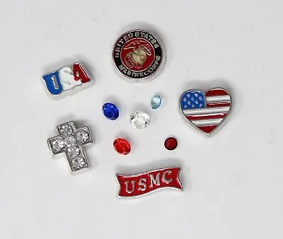 Set 5 US Marine Corps Charms: Living Memory Locket Floating Charms • $10.99