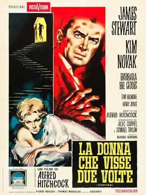 1958 VERTIGO VINTAGE ALFRED HITCHCOCK MOVIE POSTER PRINT ITALY 36x27 9MIL • $39.95