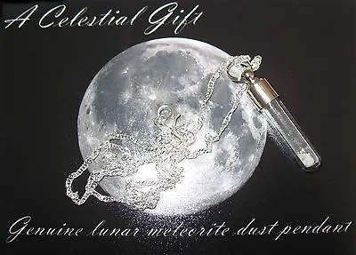 Meteorite Genuine MOON Dust Silver Necklace Pendant Vial Jewelry Nice • $31.13