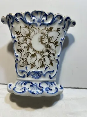 Antique French Vieux Paris Porcelain Hand Painted Floral Vase • $38