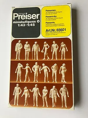 Preiser No 65601 18 Unpainted Miniature Figures  1:43-1:45 Scale  Mib Sealed • £12