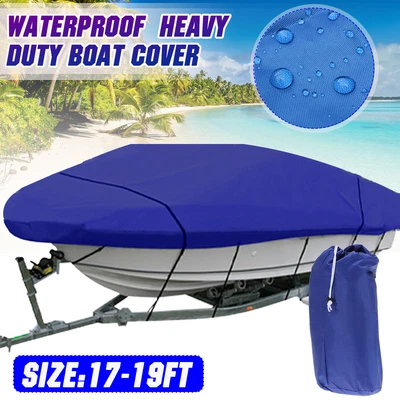 £28.89 • Buy 17-19ft Heavy Duty Boat Cover Trailerable Speedboat Ski Fishing V-hull Marine UK