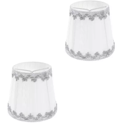  2 Count Wall Lamp Shade White Modern Candle Holder Household • £15.89