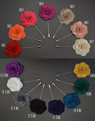 10Pack Men Nice Lapel Flower Daisy Boutonniere Stick Brooch Pin Suit Wedding B • £10.01