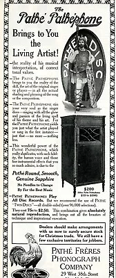 1915 Original Pathe Pathephone Phonograph Ad. No Needles To Change. Pathe Freres • $9.50