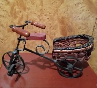 Vintage Miniature Bicycle W Wicker Side Car • $10.75