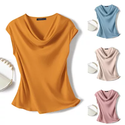 ZANZEA Women Fashion Silky Satin Tank Vest Camisole Party Club Solid Tops Shirt • $25.27