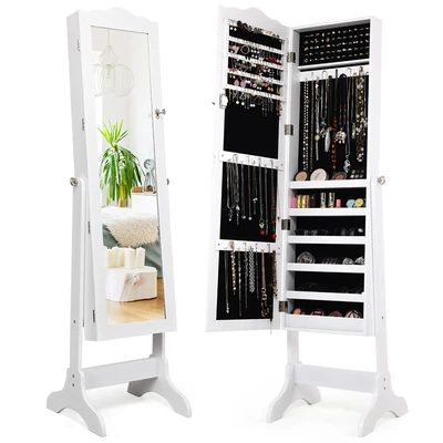 $149.95 • Buy Giantex Jewelry Storage Armoire Full-length Mirror Cabinet Lockable Organizer