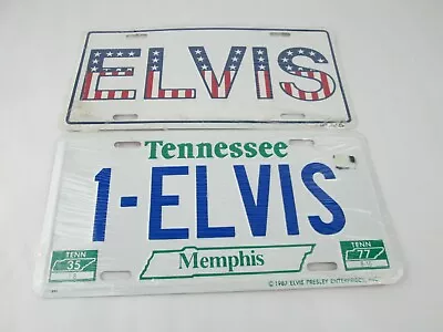 2 Vintage Elvis Presley License Plate Memphis Tennessee 1-ELVIS 1987 New Sealed • $24.95