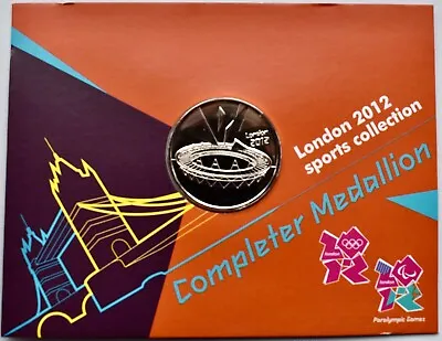 2012 Olympic Games 50p OFFICIAL COMPLETER MEDALLION On Card London Royal Mint • £54