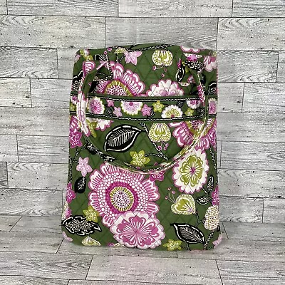 Vera Bradley Bag Purse Floral Purse Double Handles Green Pink White Pockets • $14.99