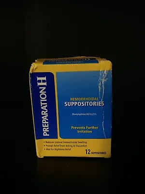 Preparation H Hemorrhoid Suppositories 12 Count Exp 06/2025+ • $9.90