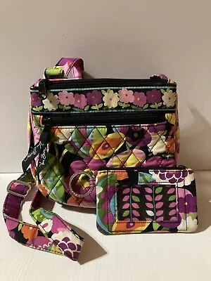 Vera Bradley Little Flap Hipster Crossbody Bag With Change Purse  Va Va Bloom ￼ • $18