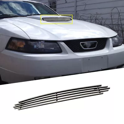 Fits 1999-2004 Ford Mustang GT V8 Hood Scoop Chrome Billet Grille Insert Grill • $41.99