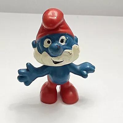 Vintage Papa Smurf Figure PVC Figurine Schleich Peyo Made In Hong Kong • $17.99