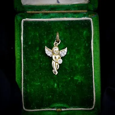 Vintage Cherub Angel 9ct Gold Charm Pendant • £195