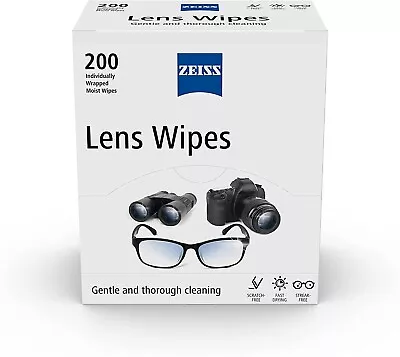 £12.75 • Buy Zeiss Lens Wipe Cleans Glassess Pre Moist Sachets Glass Cleaner - Pack Of 200
